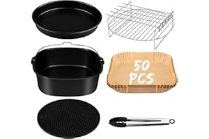 BISNIE Accessoires pour friteuse à air Carré 5.5L, Accessoires pour friteuse sans huile électrique XXL accessoires air fryer accessoires pour airfryer cosori 5,5L, philips 6,2L, Aigostar 7L