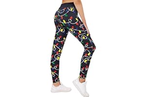 Rave on Friday Women Leggins Christmas Pattern High Waisted Sport Yoga Pants Gym Stretchy Elegant Slim Fit Skinny Athletic Workout Running Trousers Tights S-XL
