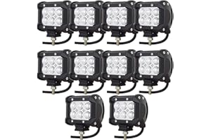‎AUXTINGS AUXTINGS 10 Stücke 4 Zoll 18 Watt LED Arbeitslicht Bar Spot Off Road LKW SUV 4WD Fahren Nebelscheinwerfer (4 Zoll 10x18-Spot)