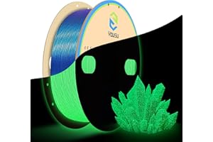YOUSU Chameleon PLA Filament 1.75mm,Shiny Glittering PLA Glow in Dark 3D Printer Filament,1KG (2.2 LBS) Spool 3D Printing Filament for 3D Printers,Blue Color