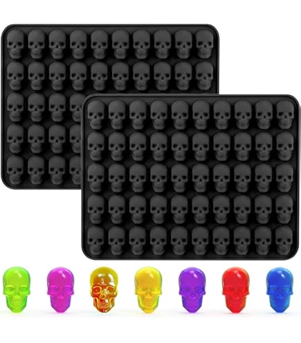 CANIPHA Lot De 2 Moules En Silicone Marron En Forme De Tête De Mort, 80