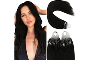 YoungSee Micro Loop Hair Extensions Dark Brown Micro Beads Hair Extensions Real Hair Brown Micro Ring Human Hair Extensions Dark Brown Micro Hair Extensions Brown Micro Link Extensions 18inch 50s/50g