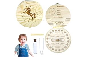 Booaee Zahnbox Holz Milchzähne Box, Erinnerungsbox Baby Milchzahndose Zahnfee Zahndose Milchzähne Jungen, Zahnbox Holz für Milchzähne Zahndose aus Mädchen und Jungen, Aufbewahrungsbox für Baby Zähne