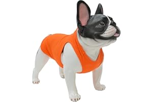 Lovelonglong 2019 Summer Pet Clothing, Dog Clothes Blank T-Shirts Ribbed Tanks Top Thread Vests for Large Medium Small Dogs 100% Cotton Orange S