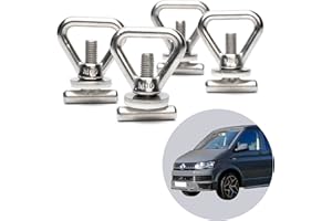 Jeu de 4 anneaux d'arrimage Mixcover pour sécuriser les charges pour VW T5 / T6 Bully, Multivan, California, Beach, Caravelle. Arrimage sécurisé de vos bagages