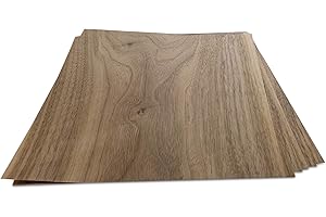 WoodPress® Placage de Bois de Noyer Véritable - Paquet de 6 Feuilles - Format A4 (environ 21 cm x 29 cm) - Placage de Marqueterie, Modélisme et Réparation de Meubles