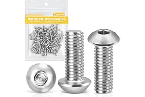 Caianwin Tornillos de cabeza alomada M4 x 12 mm, 100 unidades, hexágono interior, acero inoxidable 304, tornillos de cabeza redonda plana para la instalación de muebles, áreas industriales