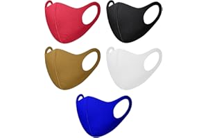 HD Novelty Pack of 5 Face Mask Washable Reusable Dustproof Cloth Mouth Cover Covering For Women Outdoors Indoors Cycling