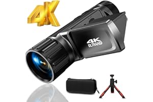 HOJOCOJO 4K Camcorder/Teleskop Kamera/Digital Monokular für die Jagd, 4000ft 104X digitales Zeitraffer Kamera Fernglas mit 3" Bildschirm/Haube/Akku/SD-Karte