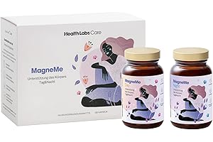 ‎HEALTH LABS CARE Health Labs Care Magnesium mit Vitamin B6, Tageskapsel - Magnesium in Form von organischem Citrat, Nachtkapsel - Magnesium in Form von Diglycinat, Taurat, Malat, Vitamin B6, hochdosiert, 120 Kapseln