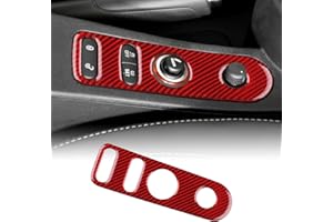 KUNGKIC Para Seat León 2005-2012 Fibra de Carbono Engranaje Automático Encendedor de cigarrillos Marco Pegatina Decorativa Interior Accesorios Regalo (Rojo)