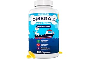 DROOLINGS Omega 3 Perros y Gatos 1000mg - 150 Cápsulas de Aceite de Pescado (180mg EPA + 120mg DHA) - para Piel Huesos y Sistema inmunitario