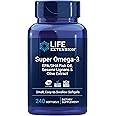 Life Extension Super Omega-3 with EPA/DHA Fish Oil, Sesame Lignans & Olive Extract For Heart Health and Brain Support Gluten Free Non-GMO Small Easy-To-Swallow, 240 Softgels