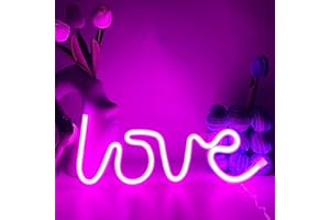 YUEYYNS Enseigne au Néon Rose Love - Néon Amour USB ou Batterie pour Chambre de Fille - Light Up Neon Sign pour la Saint Valentin et Mariage