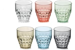 Guzzini - Tiffany, Set di 6 Bicchieri Bassi in Materiale Plastico - Multicolore, 27 x 9,5 x h16 cm | 350 cc - 22570252