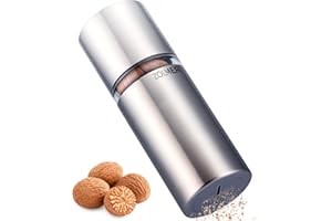 ZOLMER® Nutmeg Grinder Mill with Storage Container | Extra Sharp Grinder for Finest Nutmeg Powder | Stainless Steel Nutmeg Mill for Nutmegs | Nutmeg Grater