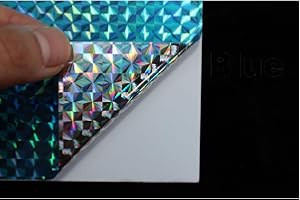 TIGOFLY Holographic Film Laser Artificial Fish Skin DIY Jig Sticker Fly Tying Material 6 Pack 3 Colors 10x21cm Blue