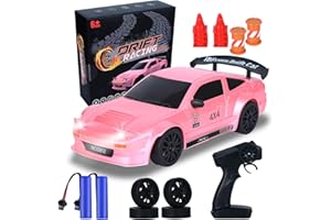 iBlivers Mini RC Drift Car with Full Proportional Throttle, 1:24 Remote Control Car 4WD Drift GT-RX7 RC Cars Vehicle High-Speed Racing RC Drifting Car Gifts Toy for Boys Kids (Pink)
