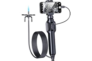Endoscope Inspection Camera, Aopick Two-Way 360° Articulating Borescope, 1080P Endoscope with Light, 7.9mm Lens IP67 Waterproof Probe, 8 LED Light, Compatible with Android/iOS Phone (1M/3.28FT)