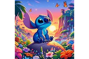 CLYCTIP Stitch Diamond Painting Kits for Adults,Diamond Painting Pictures by Numbers for Kids Adults,Diamond Art Kits ， 12 x 12 inch (red)