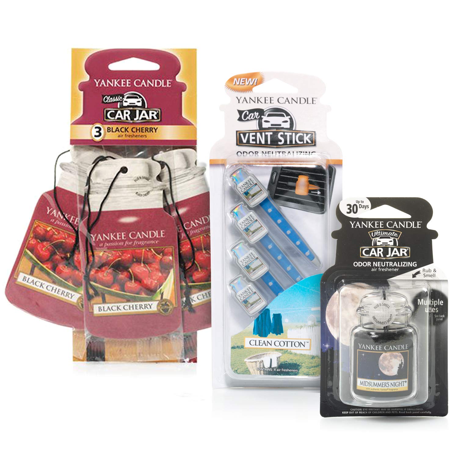 Yankee Candle Air Freshener Bundle with 3 (Black Cherry) 1 Ultimate Car