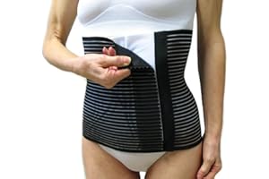 VETRINA DEL BENESSERE FASCIA MILLERIGHE -Nero, XL (98-108 cm.)- Fascia Post Operatoria Post Parto, Cintura Elastica Dopo Parto, Pancera Contenitiva, Guaina per Gravidanza, Renale Addominale Lombare - UNISEX Uomo Donna