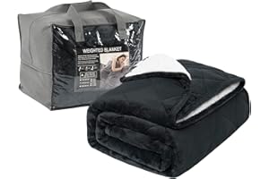 ‎WOLTU WOLTU Koc obciążeniowy 150 x 200 cm, koc terapeutyczny dla dorosłych 9 kg, dwustronny, ciężki koc z flaneli, miękki, puszysty, ze szklanymi kuleczkami, antystresowy, antracyt