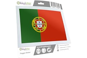 Kiwistar - Adesivo per auto, motivo bandiera del Portogallo, 10 cm, bandiera del Portogallo