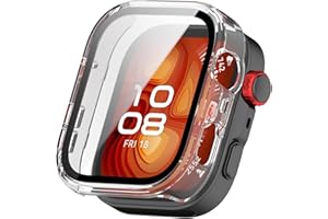 FTRONGRT Etui kompatybilne z Huawei Watch Fit 4 Pro, PC + folia na ekran, odporne na zarysowania, all-inclusive, etui ochronne, kompatybilne z Huawei Watch Fit 4 Pro, przezroczyste
