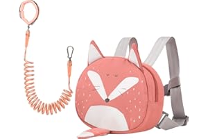 Bebamour Baby Animal Zaino con redini di sicurezza, mini borsa con corde di sicurezza per bambini, zaino portatile, zaino con cinture di sicurezza per ragazzi e ragazze,