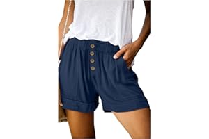 CZIMOO Pantaloncini Donna Shorts Casual con Coulisse unicolore Pantaloni Caldi con Tasche