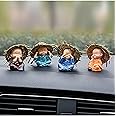 RAJCRAFTS Porcelain Cute Doll Car Ornaments, Small, Multicolour, 4 Pieces Figurine