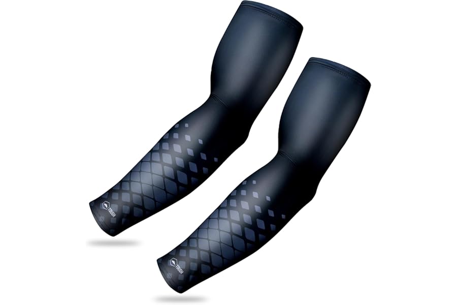 Tough Outdoors Sports Compression Arm Sleeves for Youth - Stretchy Protection Compression for Baseball, Football, Volleyball, Basketball - Protective Cover