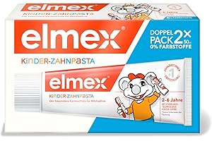 ‎ELMEX elmex Kinderzahnpasta 2-6 Jahre 2x50ml – kindgerechte Zahnreinigung für hochwirksamen Kariesschutz – mit Aminfluorid für einen Dreifach-Schutzmechanismus