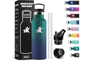 KollyKolla Borraccia Termica Bambini 500ml, Borraccia con Cannuccia, senza BPA, Borraccia Acciaio Inox, Facile Pulizia, a Prova di Perdite, Borracce Ufficio, Scuola, Campeggio, Palestra, Viaggio