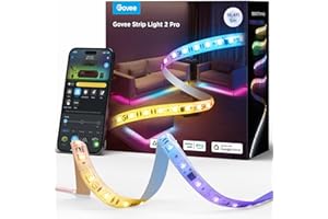 ‎GOVEE Govee LED Strip Light 2 Pro 5m, Smart RGBIC mit weißes Licht, LED Streifen Funktioniert mit Matter, Alexa und Google Assistant, DIY-Farbe, App-Steuerung mit Musik Sync, für Wohnzimmer Schlafzimmer