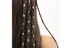 OUDQFCJ 80 Stück Haarschmuck Gold, Piraten-Schmuck, Verstellbarer Loc-Schmuck für Zöpfe, 6 Stile für Herren, Damen, Jungen und Mädchenaccessoires