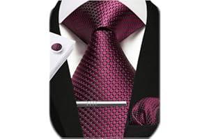 Enlision 9CM Corbata Paisley Corbata Pañuelo Bolsillo Corbatas y Gemelos Corbata Clip Conjunto para Hombre