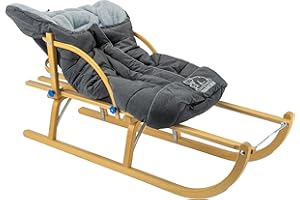 ‎FÜNDIG Schlittensack grau - Winterfußsack Fußsack - Sack für Schlitten - Schlafsack - Holzschlitten - Rodelschlitten - Hörnerschlitten