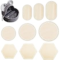 Lot De 6 Fonds De Panier En Bois Pour Crochet - 3 Ronds (10/15/20 Cm) Et 3 Ovales (10x15, 15x25, 20x30 Cm) - Pour DIY, Tissage, Décoration