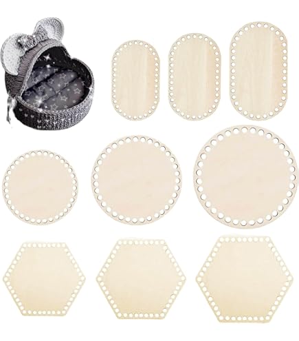 TXXATX 9-teilig Häkelboden Set - Rund Holzboden 10/15/20 Cm