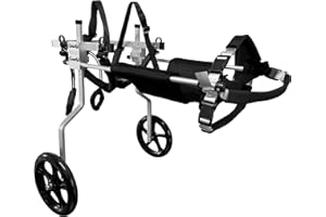 KAJILE Verstellbarer 2-Rad-Hunderollstuhl, XL-1 Größe für behinderte Hund Hinterbeine Rehabilitation, geeignete Höhe 44-60cm, Breite 21-28cm, Länge 30-40cm
