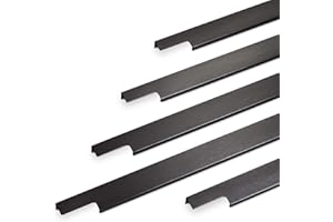 3 Stück Möbelgriffe BLANKETT 595 mm schwarz gebürstet Griffeprofil für rückseitige Verschraubung Schubladengriffe Schrankgriffe von SO-TECH®