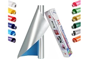 VEGIXO Heat Transfer Vinyl – Silver Soft Mettalic 12inch x 8 Feet Iron on Vinyl Roll for Cricut & Cricut Heat Press,HTV Vinyl is Easy to Cut & Weed