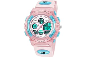 ASWAN WATCH Orologio digitale da polso per bambini e ragazzi, multifunzione, impermeabile, con luce LED, sveglia, data, per sport, attività all'aperto, colore: blu…