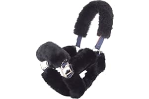 Merauno Sheep wool Horse Noseband Cover Lamb wool Halter Set 1x Neck saver 1x Nose Protector 2x Cheek pieces