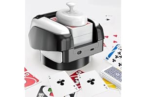 Catolsss 2 in 1 Automatische Kartenmischer und Dealer mit großer Akkulaufzeit – Kartenmischmaschine Elektrische um 360°/180°Deal, Lässt für 1-8 Spieler für UNO, Blackjack, Texas Hold'em