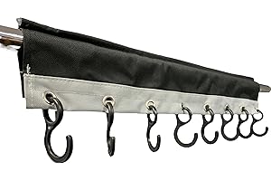 VANILLA LEISURE.CO.UK Vanilla Leisure Awning Rail Hooks - 7 Hooks for Coats, Bags & More - Awning Accessories to Increase Storage & Space Saving - Great for Camping, Caravanning, Campervan or Outdoor Events