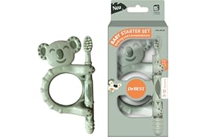 ‎DR.BEST Zahnbürste Kinder - Dr.BEST Baby Starter Set: Beißring und Lernzahnbürste für Babys im Alter von 3 bis 12 Monaten, entwickelt mit Kinderzahnexperten, 1 Stück