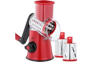 GDL Grattugia Formaggio, 3 in 1 Affettaverdure, Grattugia per Verdure Taglio Veloce, Tagliaverdure Manuale Risparmio di Tempo, Affettatrice Manuale Adatta per Verdura, Frutta, ECC.